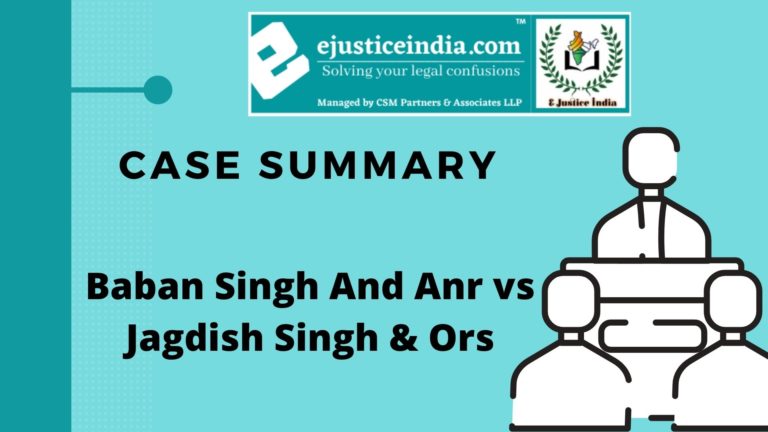 Case Summary : Navtej Singh Johar V. Union Of India - E-Justice India