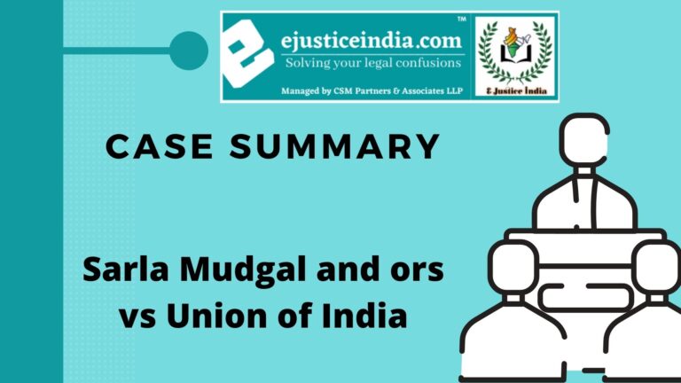 Case Summary : Navtej Singh Johar V. Union Of India - E-Justice India