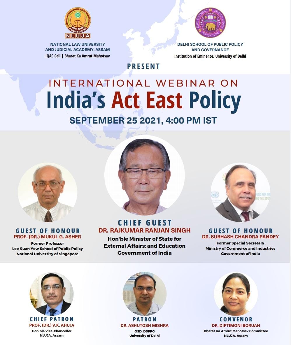 International Webinar On India’s Act East Policy By NLU, Assam